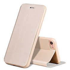 Schutzhülle Stand Tasche Leder L01 für Apple iPhone SE (2020) Gold