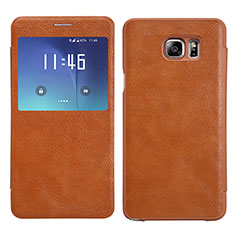 Schutzhülle Stand Tasche Leder L01 für Samsung Galaxy Note 5 N9200 N920 N920F Braun