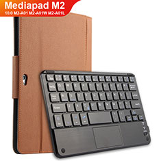 Schutzhülle Stand Tasche Leder mit Tastatur für Huawei MediaPad M2 10.0 M2-A01 M2-A01W M2-A01L Braun