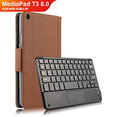 Schutzhülle Stand Tasche Leder mit Tastatur für Huawei MediaPad T3 8.0 KOB-W09 KOB-L09 Braun