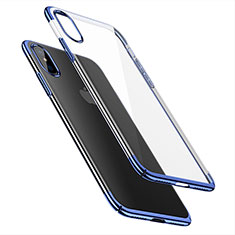 Schutzhülle Ultra Dünn Handyhülle Hülle Durchsichtig Transparent für Apple iPhone Xs Blau