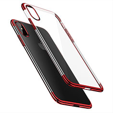 Schutzhülle Ultra Dünn Tasche Durchsichtig Transparent für Apple iPhone Xs Rot