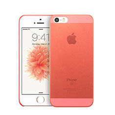 Schutzhülle Ultra Dünn Tasche Durchsichtig Transparent Matt für Apple iPhone SE Rot