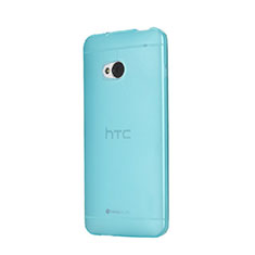 Schutzhülle Ultra Dünn Tasche Durchsichtig Transparent Matt für HTC One M7 Blau