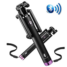 Selfie Stick Stange Bluetooth Teleskop Universal S14 für Motorola Moto G62 5G Violett