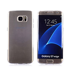 Silikon Hülle Flip Schutzhülle Durchsichtig Transparent Tasche für Samsung Galaxy S7 Edge G935F Klar