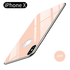 Silikon Hülle Gummi Schutzhülle Spiegel für Apple iPhone Xs Gold