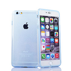 Silikon Hülle Handyhülle Flip Schutzhülle Durchsichtig Transparent für Apple iPhone 6S Plus Blau