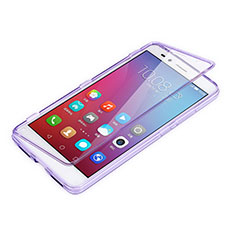Silikon Hülle Handyhülle Flip Schutzhülle Durchsichtig Transparent für Huawei GR5 Violett