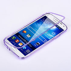 Silikon Hülle Handyhülle Flip Schutzhülle Durchsichtig Transparent für Samsung Galaxy S4 IV Advance i9500 Violett