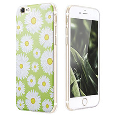 Silikon Hülle Handyhülle Gummi Schutzhülle Blumen für Apple iPhone 6 Plus Grün