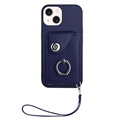 Silikon Hülle Handyhülle Gummi Schutzhülle Flexible Leder Tasche BF1 für Apple iPhone 14 Blau