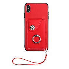 Silikon Hülle Handyhülle Gummi Schutzhülle Flexible Leder Tasche BF1 für Apple iPhone Xs Rot