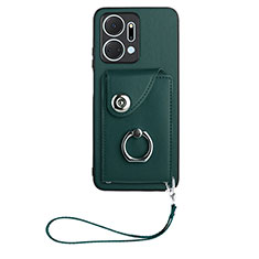 Silikon Hülle Handyhülle Gummi Schutzhülle Flexible Leder Tasche BF1 für Huawei Honor X7a Grün