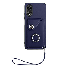 Silikon Hülle Handyhülle Gummi Schutzhülle Flexible Leder Tasche BF1 für Oppo A17 Blau