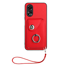 Silikon Hülle Handyhülle Gummi Schutzhülle Flexible Leder Tasche BF1 für Oppo A17 Rot