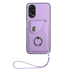 Silikon Hülle Handyhülle Gummi Schutzhülle Flexible Leder Tasche BF1 für Oppo A17 Violett