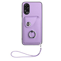 Silikon Hülle Handyhülle Gummi Schutzhülle Flexible Leder Tasche BF1 für Oppo A58 5G Violett