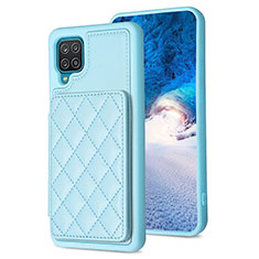 Silikon Hülle Handyhülle Gummi Schutzhülle Flexible Leder Tasche BF1 für Samsung Galaxy A12 Hellblau