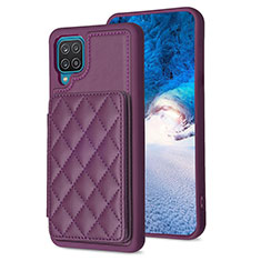 Silikon Hülle Handyhülle Gummi Schutzhülle Flexible Leder Tasche BF1 für Samsung Galaxy A12 Violett