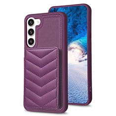 Silikon Hülle Handyhülle Gummi Schutzhülle Flexible Leder Tasche BF1 für Samsung Galaxy S22 5G Violett