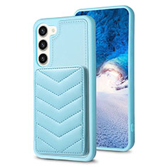 Silikon Hülle Handyhülle Gummi Schutzhülle Flexible Leder Tasche BF1 für Samsung Galaxy S22 Plus 5G Hellblau