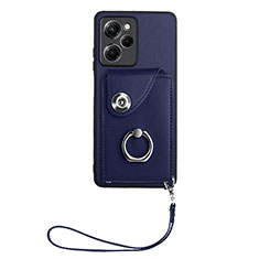 Silikon Hülle Handyhülle Gummi Schutzhülle Flexible Leder Tasche BF1 für Xiaomi Redmi Note 12 Pro Speed 5G Blau