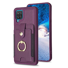 Silikon Hülle Handyhülle Gummi Schutzhülle Flexible Leder Tasche BF2 für Samsung Galaxy M12 Violett