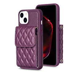 Silikon Hülle Handyhülle Gummi Schutzhülle Flexible Leder Tasche BF3 für Apple iPhone 13 Violett