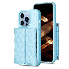 Silikon Hülle Handyhülle Gummi Schutzhülle Flexible Leder Tasche BF3 für Apple iPhone 14 Pro Blau