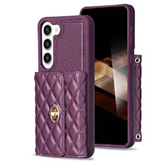 Silikon Hülle Handyhülle Gummi Schutzhülle Flexible Leder Tasche BF3 für Samsung Galaxy S24 5G Violett