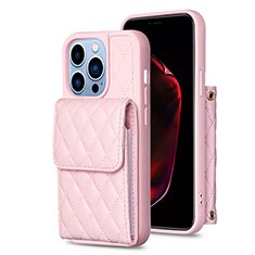 Silikon Hülle Handyhülle Gummi Schutzhülle Flexible Leder Tasche BF4 für Apple iPhone 14 Pro Max Rosegold