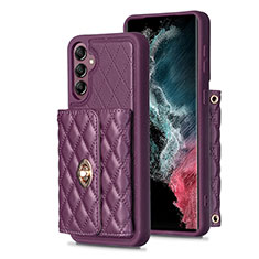 Silikon Hülle Handyhülle Gummi Schutzhülle Flexible Leder Tasche BF4 für Samsung Galaxy A14 5G Violett