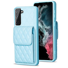Silikon Hülle Handyhülle Gummi Schutzhülle Flexible Leder Tasche BF4 für Samsung Galaxy S21 FE 5G Hellblau