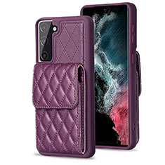 Silikon Hülle Handyhülle Gummi Schutzhülle Flexible Leder Tasche BF4 für Samsung Galaxy S21 FE 5G Violett