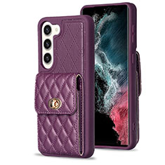 Silikon Hülle Handyhülle Gummi Schutzhülle Flexible Leder Tasche BF4 für Samsung Galaxy S22 5G Violett