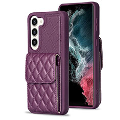 Silikon Hülle Handyhülle Gummi Schutzhülle Flexible Leder Tasche BF5 für Samsung Galaxy S23 5G Violett