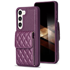 Silikon Hülle Handyhülle Gummi Schutzhülle Flexible Leder Tasche BF5 für Samsung Galaxy S24 5G Violett
