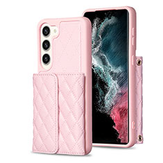 Silikon Hülle Handyhülle Gummi Schutzhülle Flexible Leder Tasche BF6 für Samsung Galaxy S22 5G Rosegold