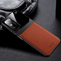 Silikon Hülle Handyhülle Gummi Schutzhülle Flexible Leder Tasche FL1 für Huawei Honor X10 Max 5G Braun