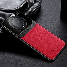 Silikon Hülle Handyhülle Gummi Schutzhülle Flexible Leder Tasche FL1 für Huawei Honor X9b 5G Rot