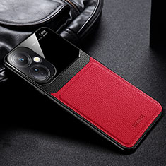 Silikon Hülle Handyhülle Gummi Schutzhülle Flexible Leder Tasche FL1 für OnePlus Nord CE 3 5G Rot