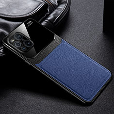 Silikon Hülle Handyhülle Gummi Schutzhülle Flexible Leder Tasche FL1 für Oppo Find X3 Pro 5G Blau