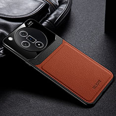 Silikon Hülle Handyhülle Gummi Schutzhülle Flexible Leder Tasche FL1 für Oppo Find X7 5G Braun