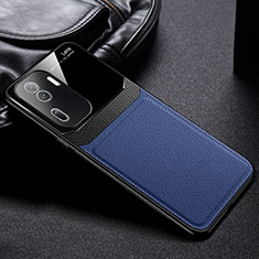 Silikon Hülle Handyhülle Gummi Schutzhülle Flexible Leder Tasche FL1 für Oppo Reno11 Pro 5G Blau