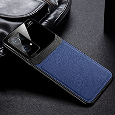 Silikon Hülle Handyhülle Gummi Schutzhülle Flexible Leder Tasche FL1 für Oppo Reno7 Pro 5G Blau