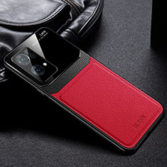 Silikon Hülle Handyhülle Gummi Schutzhülle Flexible Leder Tasche FL1 für Oppo Reno7 Pro 5G Rot