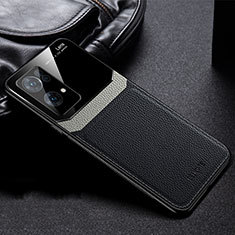 Silikon Hülle Handyhülle Gummi Schutzhülle Flexible Leder Tasche FL1 für Oppo Reno7 Pro 5G Schwarz