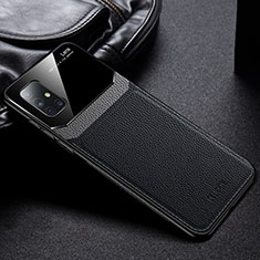 Silikon Hülle Handyhülle Gummi Schutzhülle Flexible Leder Tasche FL1 für Samsung Galaxy A51 5G Schwarz