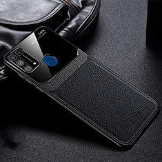 Silikon Hülle Handyhülle Gummi Schutzhülle Flexible Leder Tasche FL1 für Samsung Galaxy M31 Schwarz